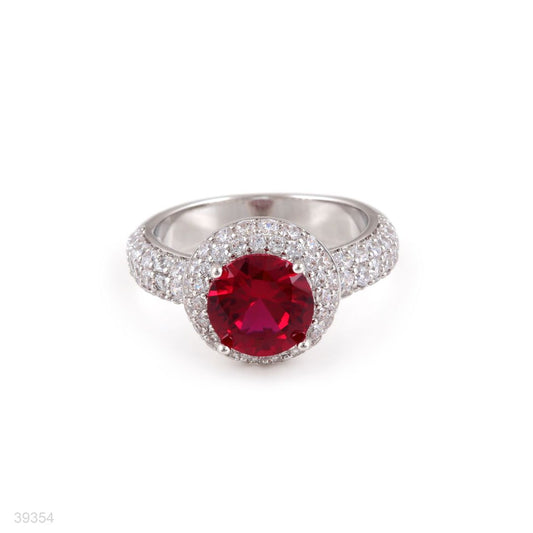 ring zircon solit pave bezel lux-silver-red