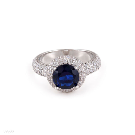 ring zircon solit pave bezel lux-silver-blue