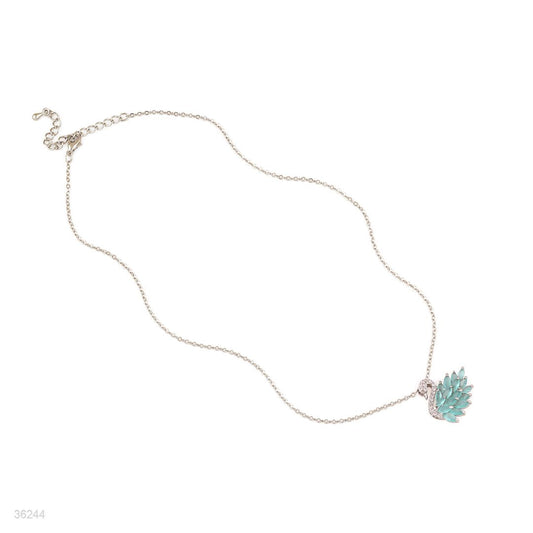 graceful swan pendant silver-turquoise